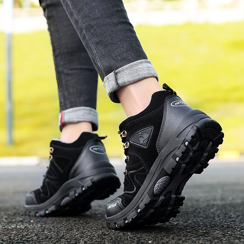 

Brand Outdoor Hiking Shoes Men Non-Slip Trekking Man Sneakers Lace UP Mountain Climbing Shoes Black Camping Sports Trainers 9 10