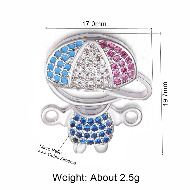 White Gold Juya DIY ювелирные аксессуары Красочный Циркон буквы мама мальчик девочка разъемы для мамы женский дружба шнур кожаный - Цвет: White Gold