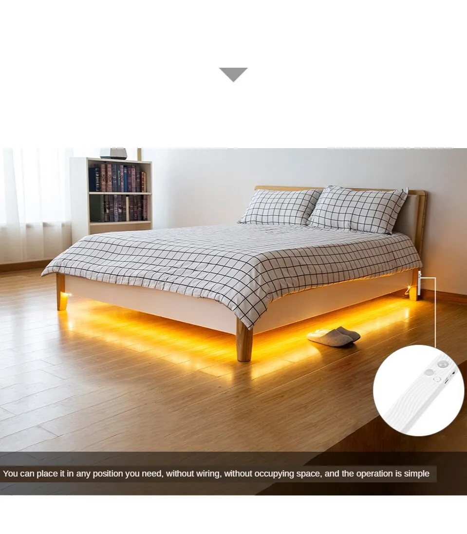 infrared sensor led strip light white with battery box usb warm white light strip under cabinet light for kitchen bedroom closet free global shipping