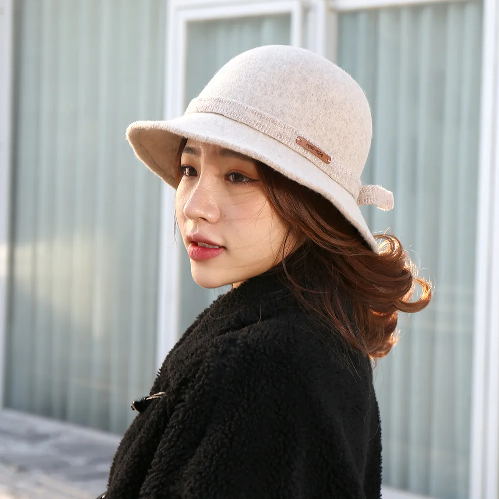

The New Winter 2022 Warm Temperament Wool Knitting Hat Ms Korea Fashionable Joker Fisherman Hat Luxury Cashmere Hat