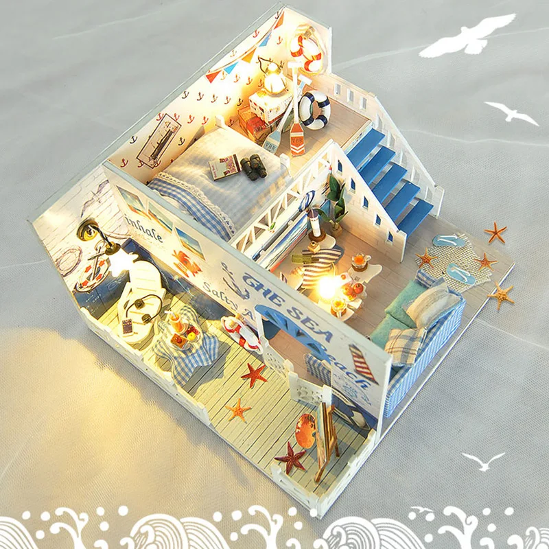 Миниатюрный Кукольный домик сделай сам игрушки для кукол летняя серия океана в