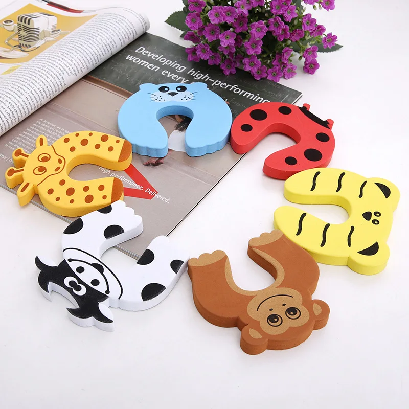 5 шт. настенные ограничители для дверей с мультяшными животными|Дверные