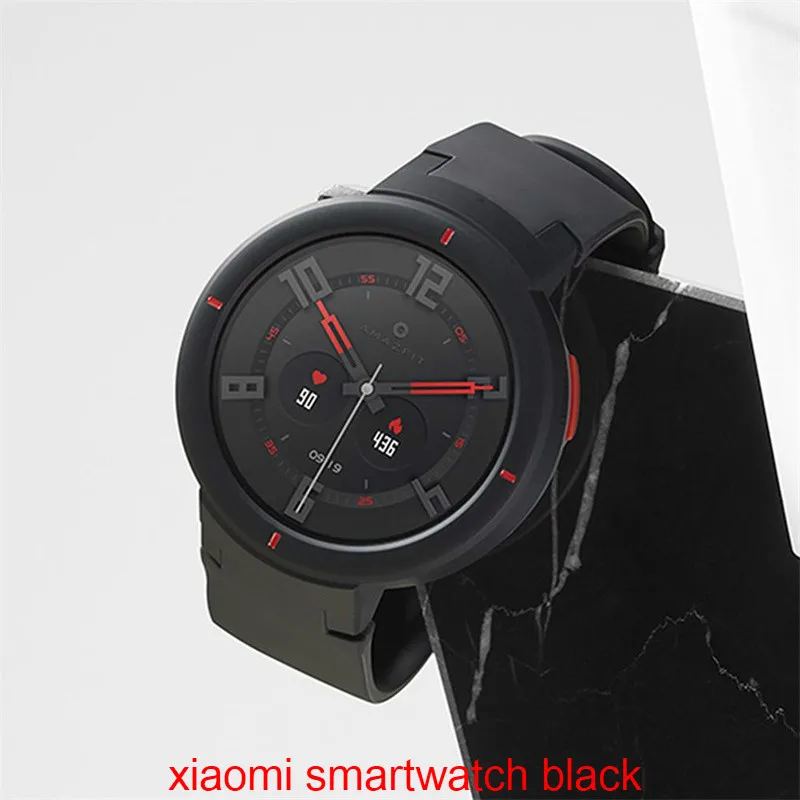 Смарт-часы Xiaomi AMAZFIT Bluetooth Xiaoai Голосовое управление 24H монитор сердечного ритма Mijia умный дом управление gps спортивный ремешок - Цвет: smartwatch black