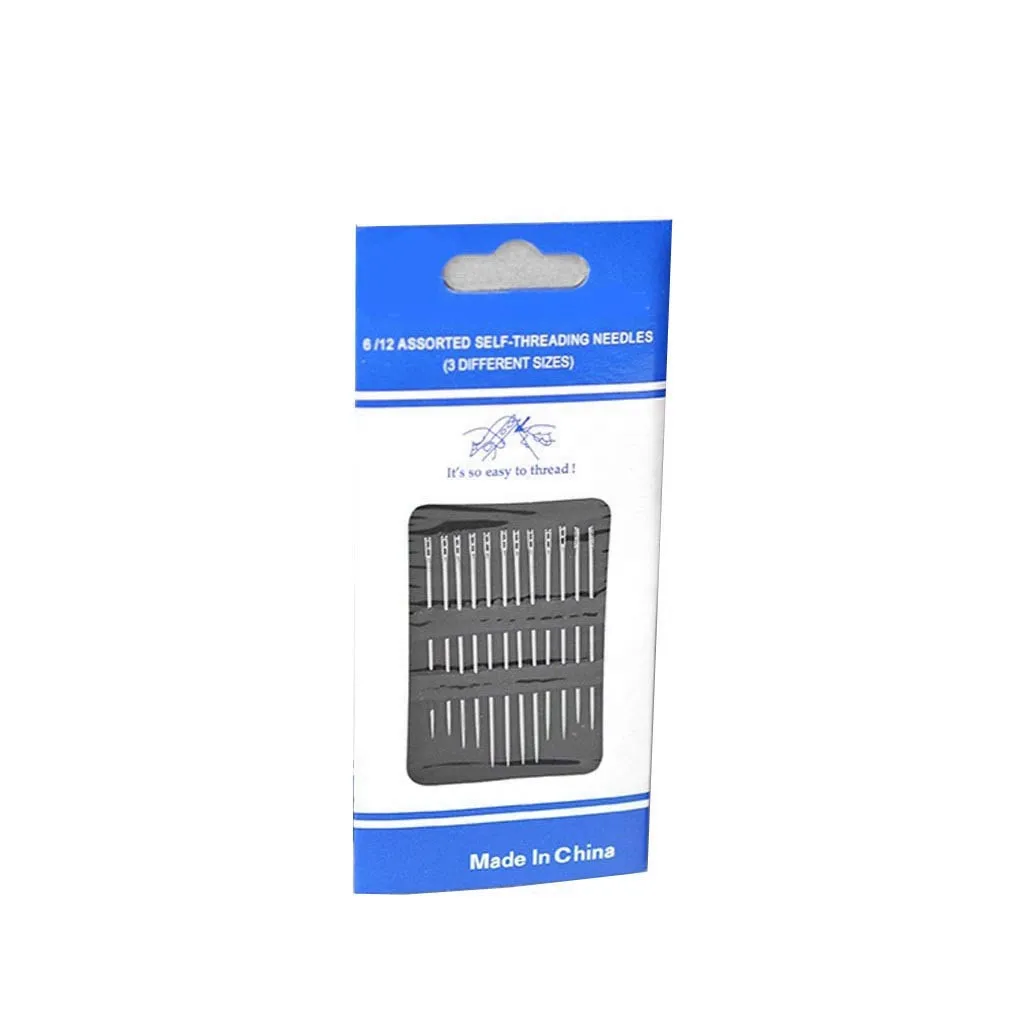 

12 Pieces Dual Holes Bodkin Big Eyes Thick Needle Kit Sewing Machine Thread Needles Embroidery Stitching Patching Needle Set