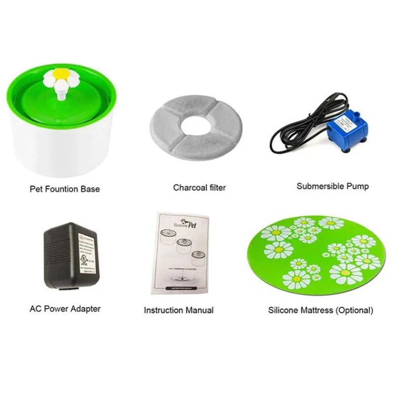 Автоматический фонтан для домашних животных Электрический светодиодный