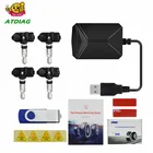 Автомобильный монитор давления в шинах с 4 внешними датчиками, USB, Android, система контроля давления в шинах 116 psi, 5 В, беспроводная передача TPMS