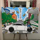 Alec Монополия Украшение стен Искусство Холст Картина автомобиль доллар плакат печать картина украшение гостиной дома