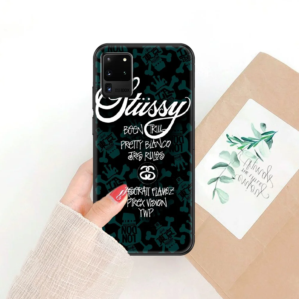 

Street Fashion Stussys Phone case For Samsung Galaxy Note 4 8 9 10 20 S8 S9 S10 S10E S20 Plus UITRA Ultra black painting prime