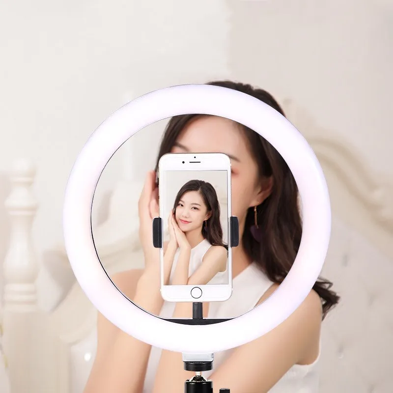 Кольцевая Светодиодная лампа для селфи беспроводной светильник с дистанционным