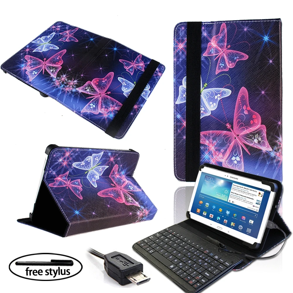 Складная Кожаная подставка для планшета Чехол-книжка Проводная клавиатура