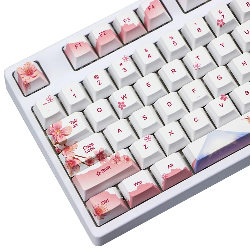 

PBT Cherry Blossom Keycap Mechanical Keyboard Cherry Profile Dye-Sublimation