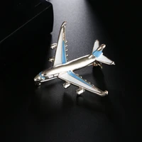 airplane brooch pins enamel red blue plane luxury brand brooches for women costumes aircraft brooch
