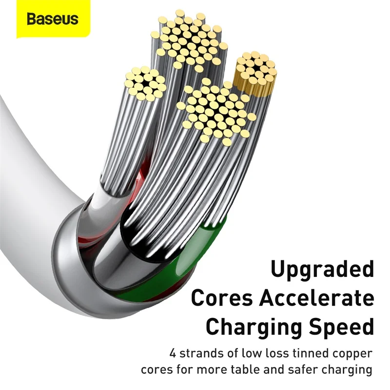Baseus USB кабель для iPhone 12 11 Pro Max Xs X 8 Plus 2.4A быстрой зарядки 5s 6s 7 SE зарядный передачи