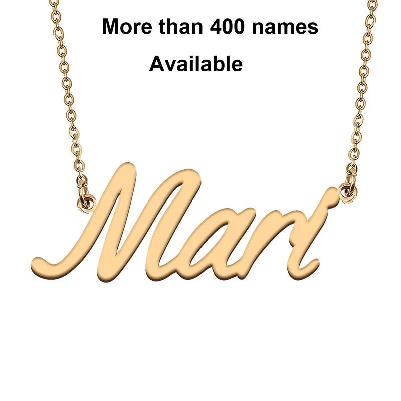 

Cursive Initial Letters Name Necklace for Mari Birthday Party Christmas New Year Graduation Wedding Valentine Day Gift