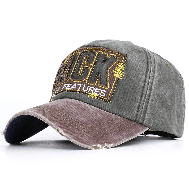 

2020 New Vintage Broken Hole Letter Cap Casual Outdoor Baseball Caps For Men Women Snapback Caps Sun Hat Bone Garros