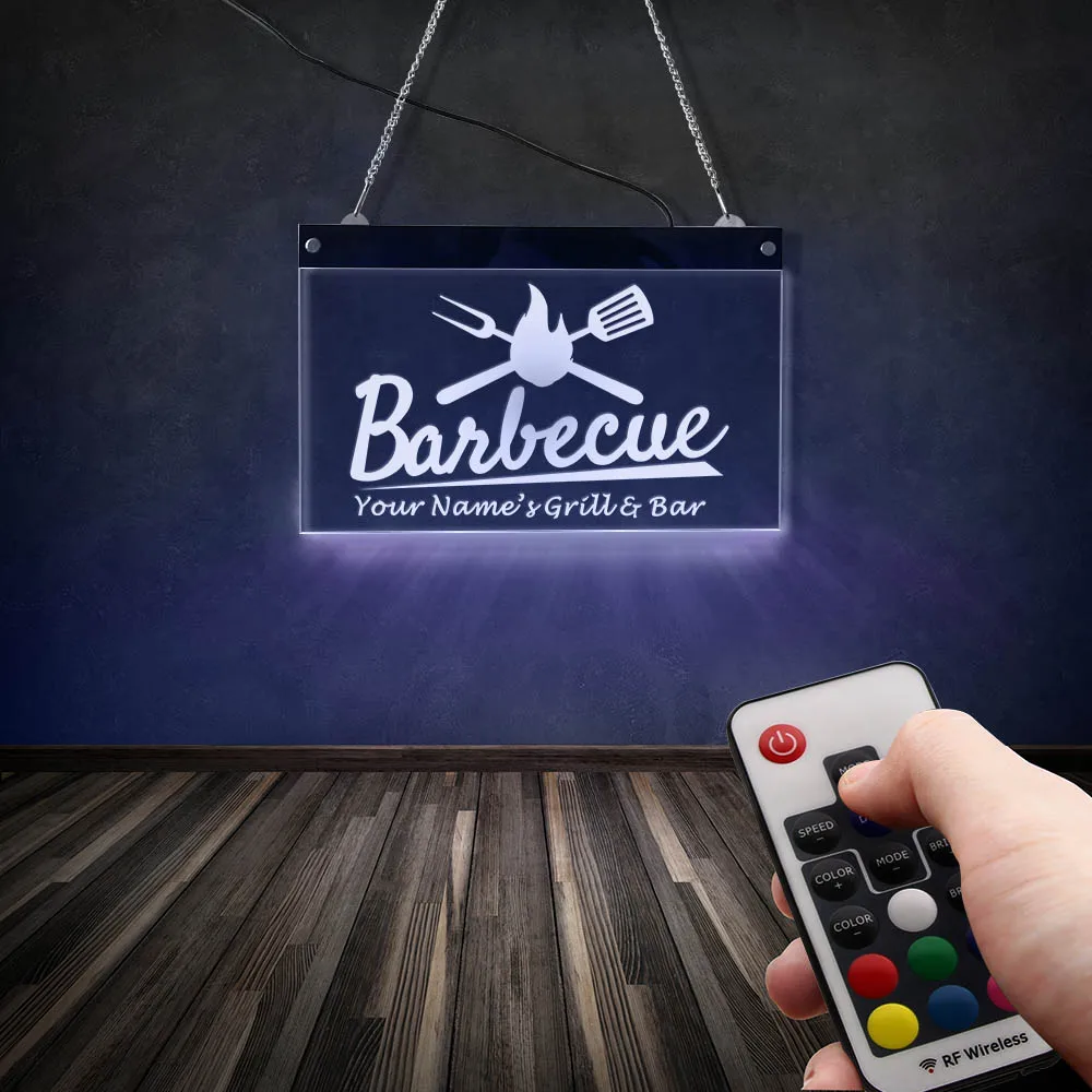 

Grill Bar Barbecue LED Lighting Neon Sign Chef Gift BBQ Restaurant Roast Meat Shop Business Bright Neon Light Colors Changeable