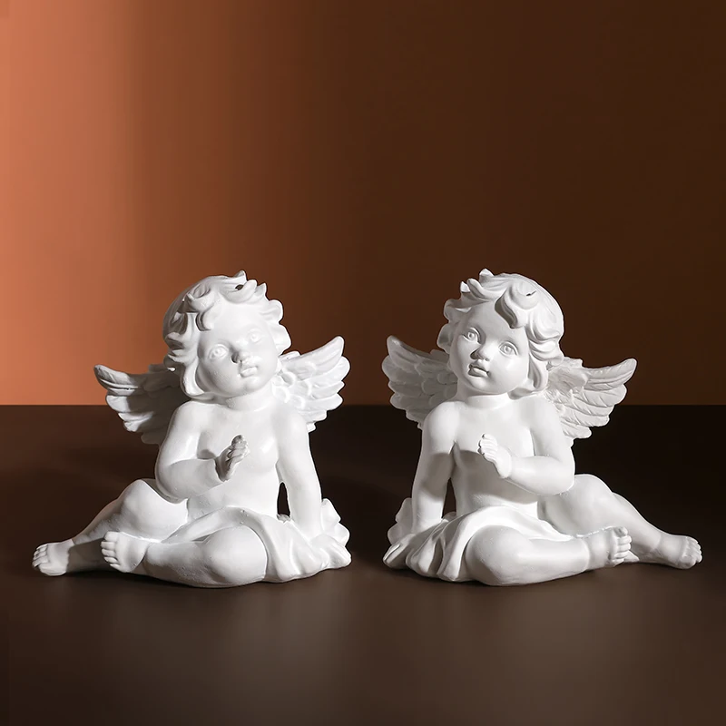 

Cute Little Angel Statue Resin Crafts Sculpture Home Decoration Ornaments Desktop Wine Cabinet Window Art