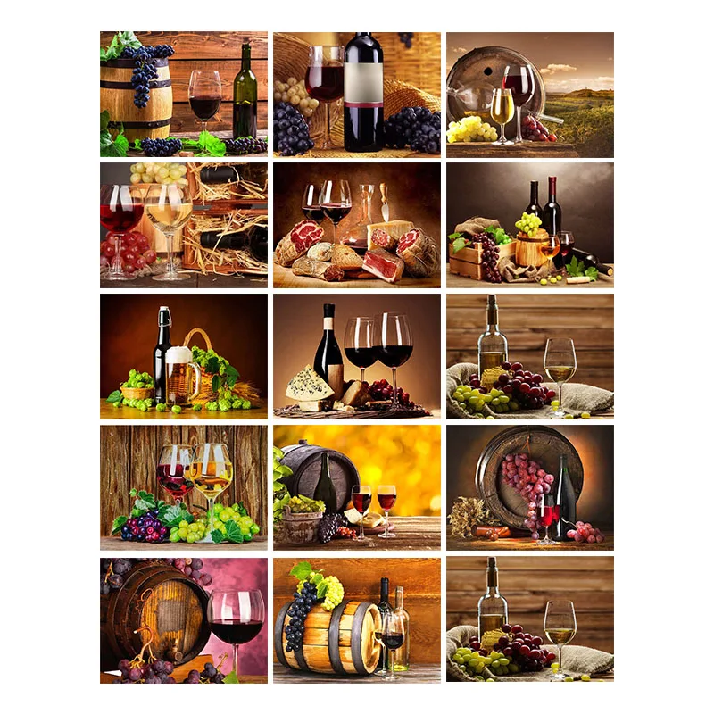 Алмазная 5D картина с виноградом винным бокалом вышивка крестиком мозаика для