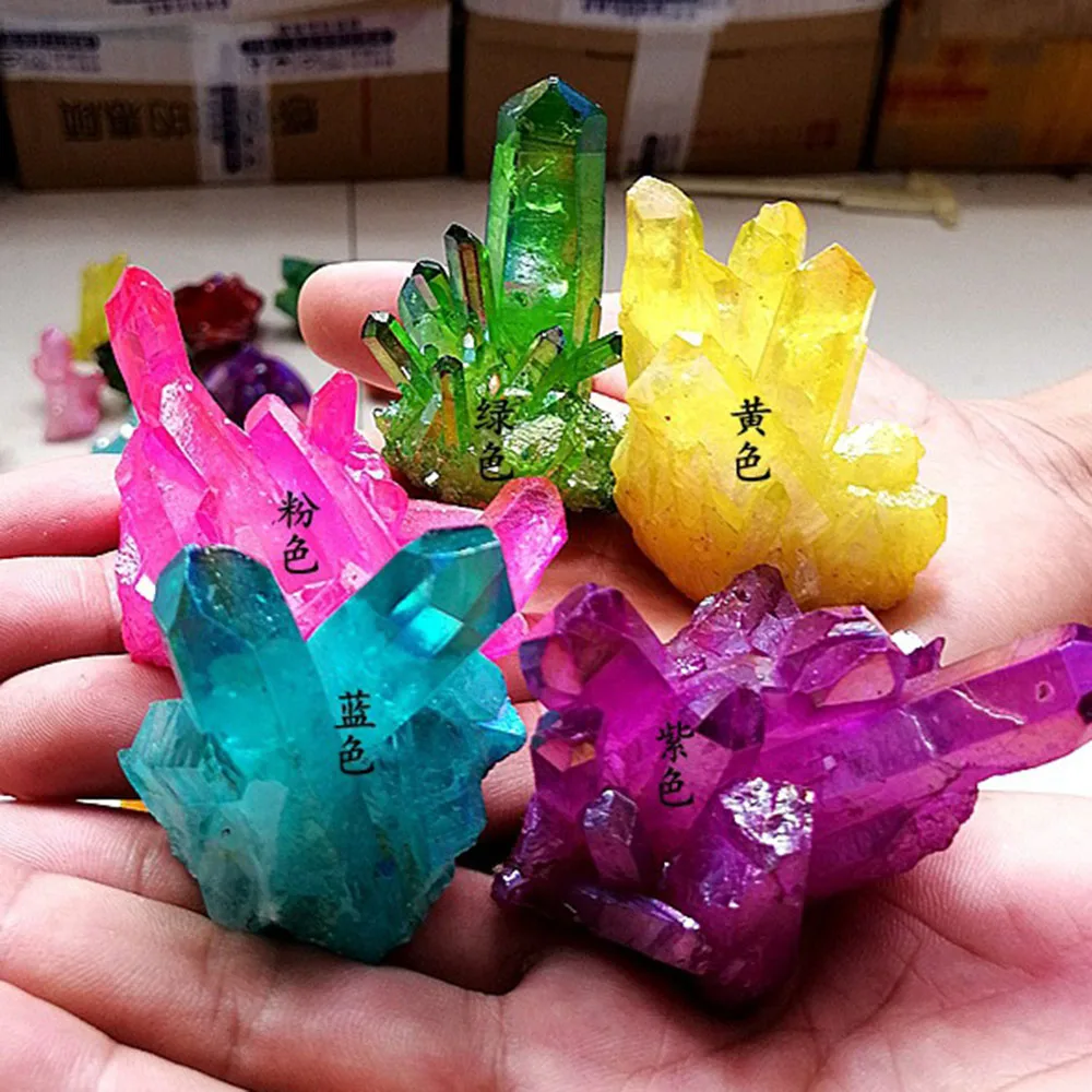 

Colorful Natural Crystal Cluster Chakras Healing Mineral Raw Stone Decoation