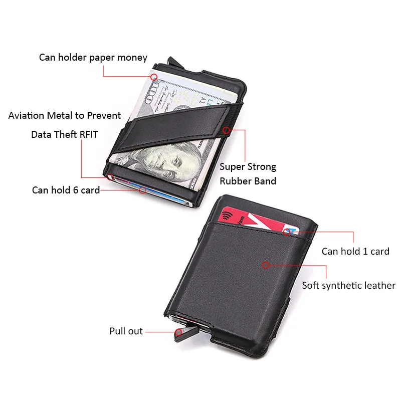 DIENQI Rfid держатель для карт мужские кошельки тонкий кошелек денег Мужской