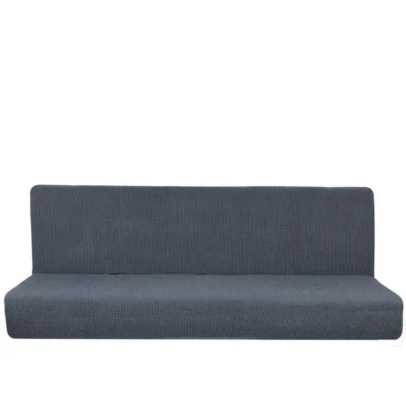 

Polar Fleece Fabric Armless Sofa Bed Cover Solid Color Without Armrest Big Elastic Folding Furniture Decoration Bench Covers