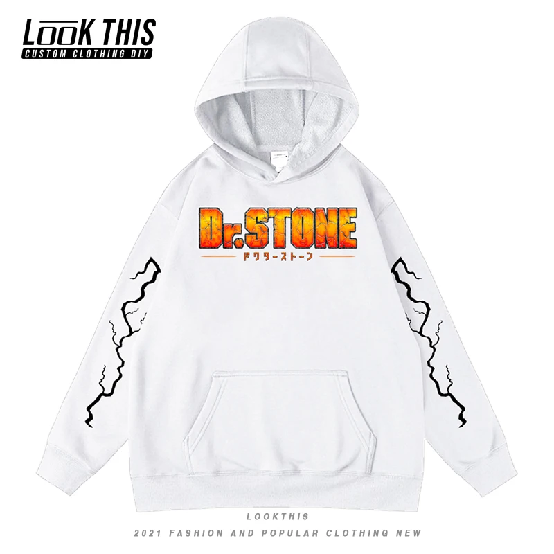 

Dr STONE Animation Boy Sweatshirts Men's Hoodies Cartoon Character Japanese Manga Harajuku Streetwear Unisex Male Pullover