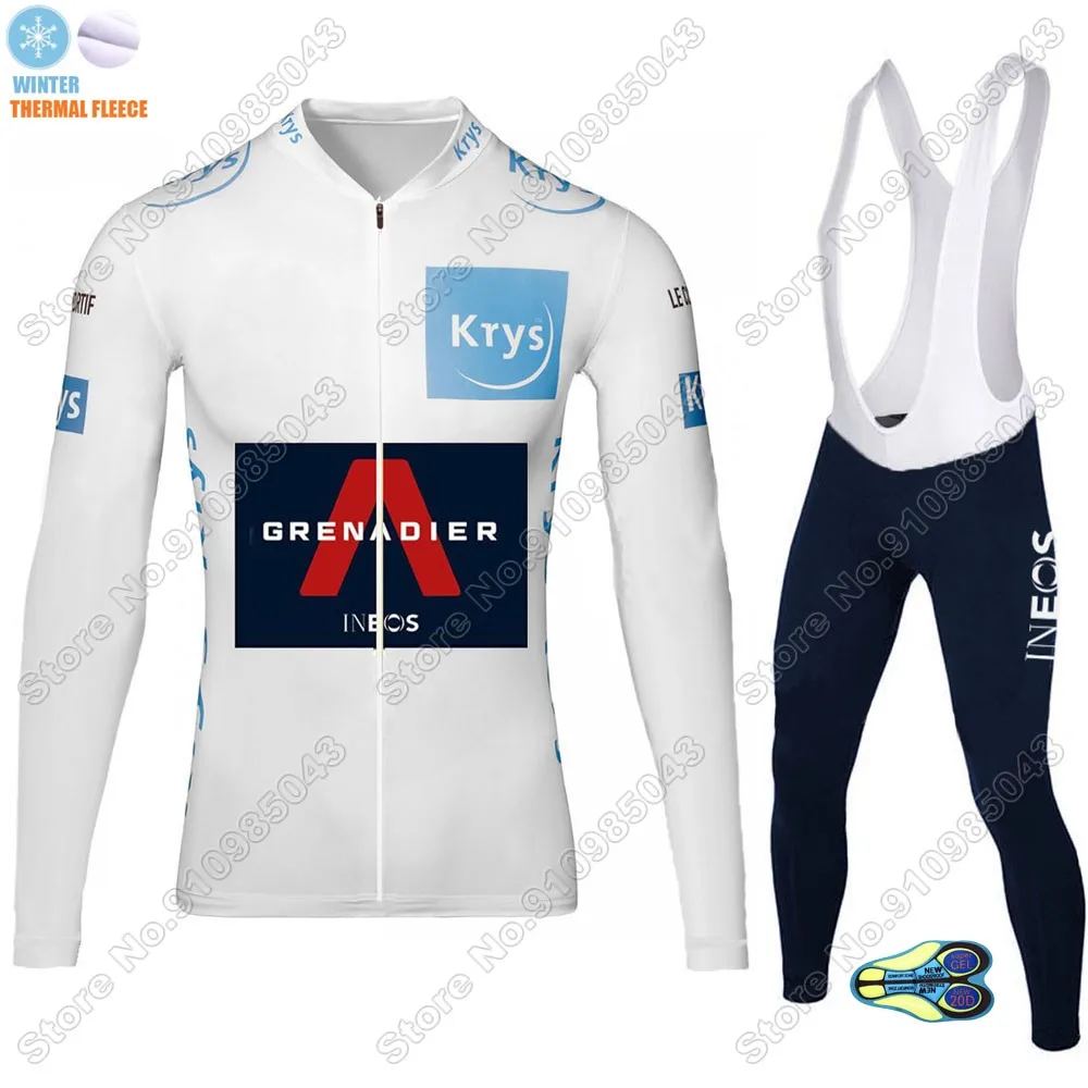 

Winter France Tour INEOS Grenadier Cycling Jersey Set Thermal Fleece Road Bike Shirt Pants Bib Cycling Clothing Mallot Culotte
