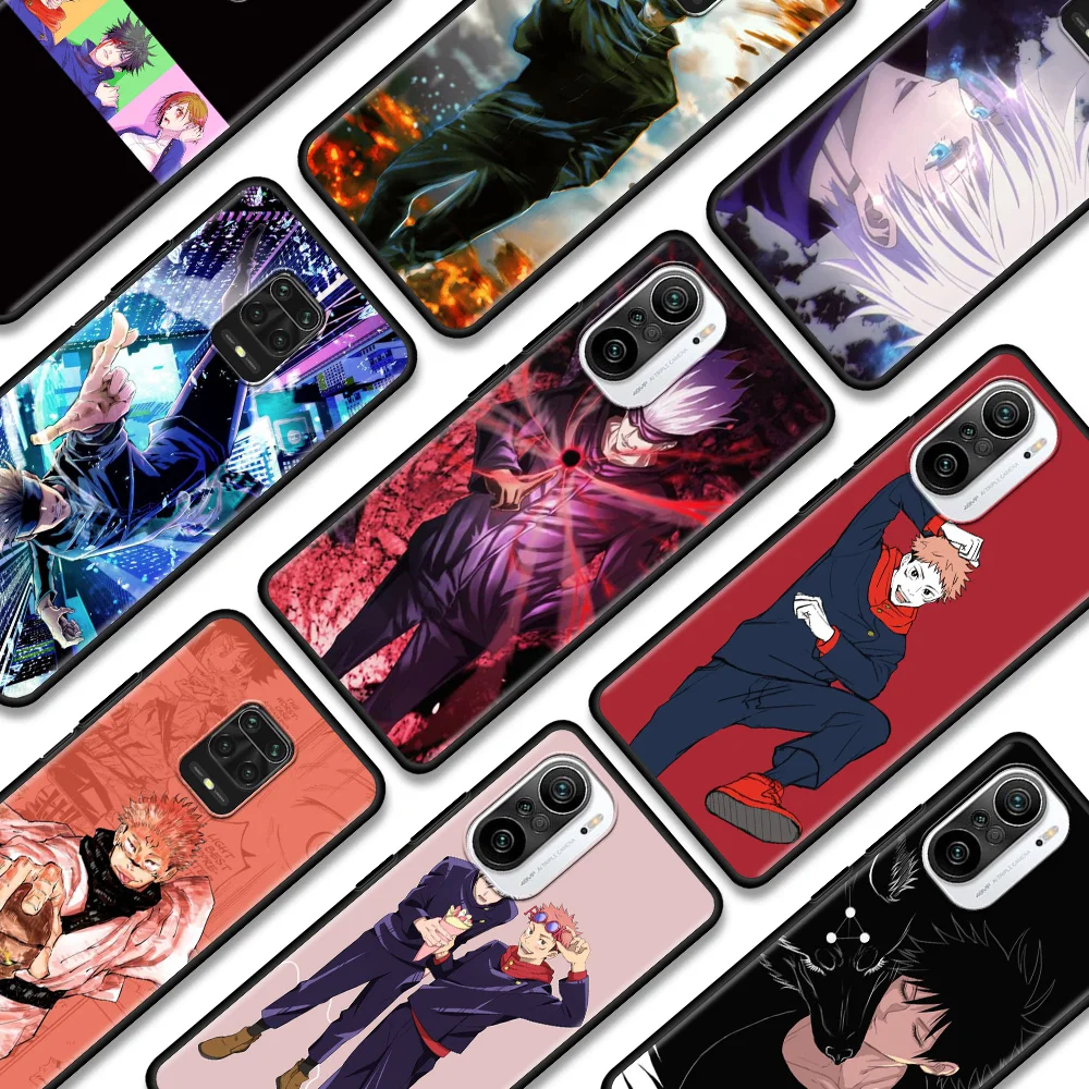 

Phone Case For Xiaomi Redmi Note 10 9 9T 9S 8 8T 7 Pro Max TPU Cover Soft Fundas Black Capa Shell Cartoon Jujutsu Kaisen