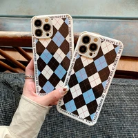 diamond lattice sheep skin soft silicone shockproof phone case for iphone 7 8 plus x xs xr 11 12 pro max 13 mini back cover