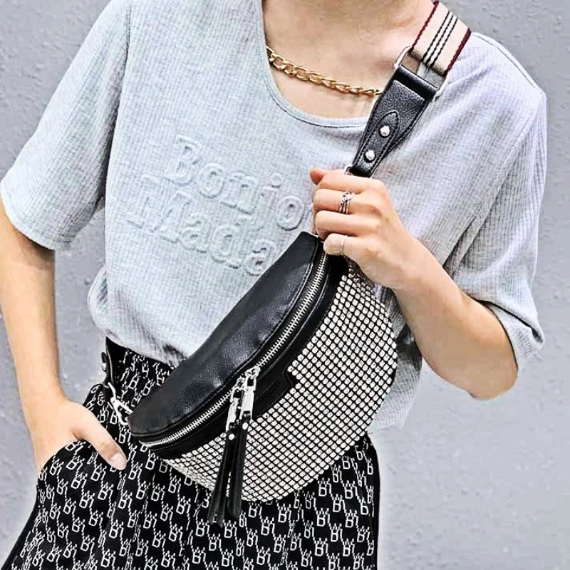 

Bandolera Mujer Diamond Shining Chest Bag Shoulder Fancy Frills Bolsa Feminina Crossbody Sac A Main De Luxe