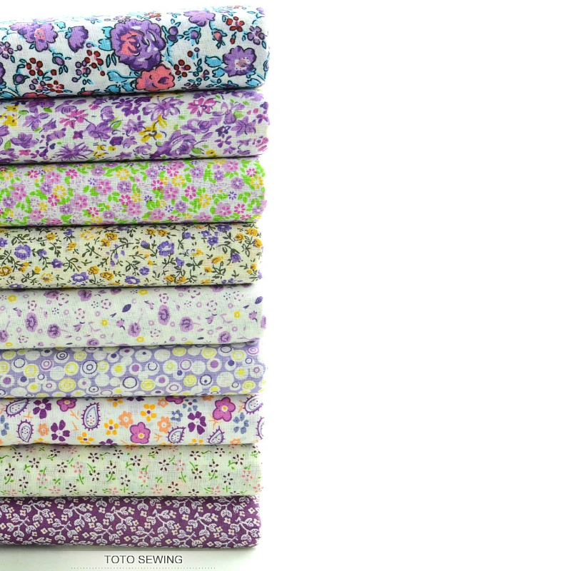 Вышитая книжная ткань фиолетовая Цветочная хлопчатобумажная для толстой