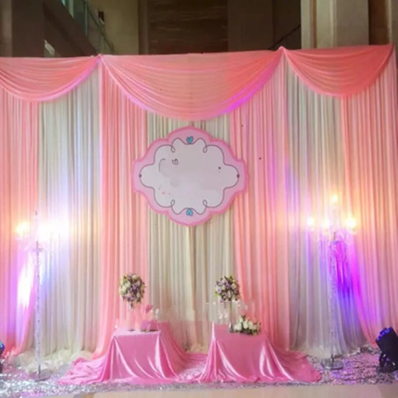 

Wedding Stage Background Decoration Gauze Sequins Birthday Party Double Layer Creativity Chiffon Customizable Creativity Curtain