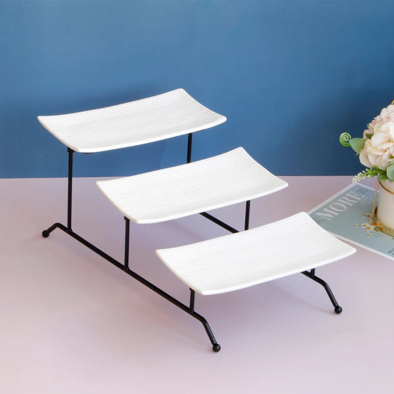 Трехслойная тарелка для фруктов в европейском стиле десертный стол многослойная