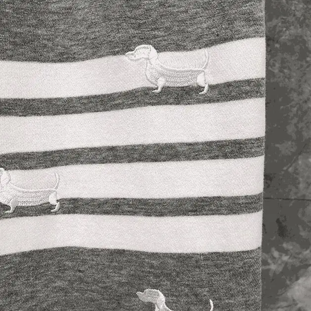 

2021 Fashion TB THOM Brand Sweatpants Men Puppy Embroidery Cotton Casual Sports Trousers Spring Autumn Loose Jogger Track Pants