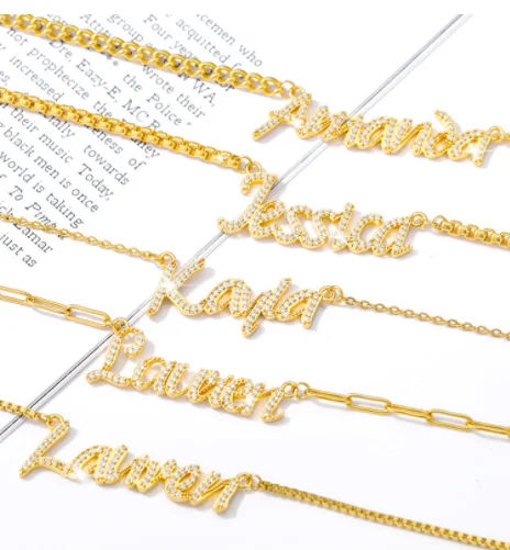 Custom Personalized Letter Name Pendant Necklace Custom Name Zircon Inlaid Zircon Special Gifts Stylish and Elegant for Friends