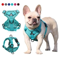 adjustable dog harness no pullreflective cat harness leash set breathable puppy harness running rope pets accessories