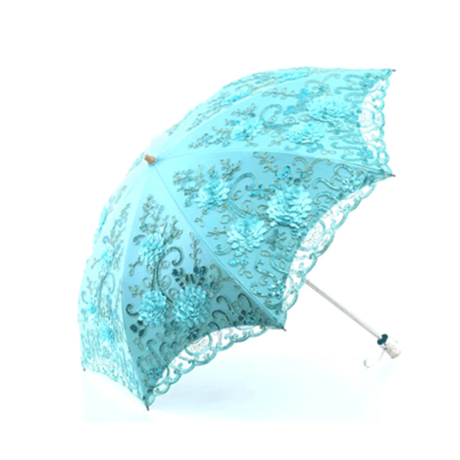 Кружевной прозрачный ветрозащитный зонтик для дождливой погоды женские