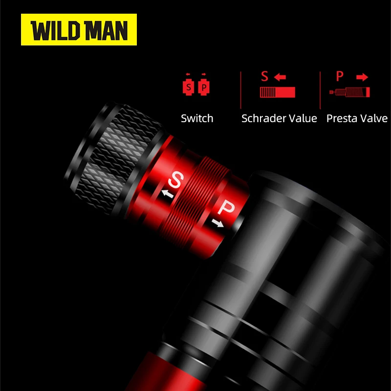 Велосипедный насос WILD MAN ручной для накачки шин 100 фунт/кв. Дюйм|Велосипедные
