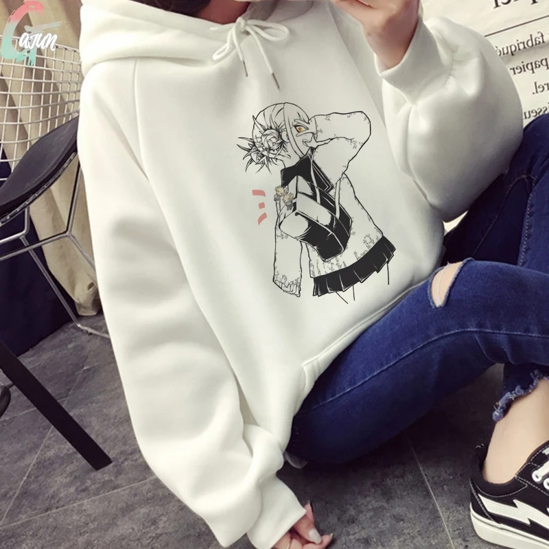 Толстовка женская оверсайз с капюшоном свитшот принтом аниме Моя геройская