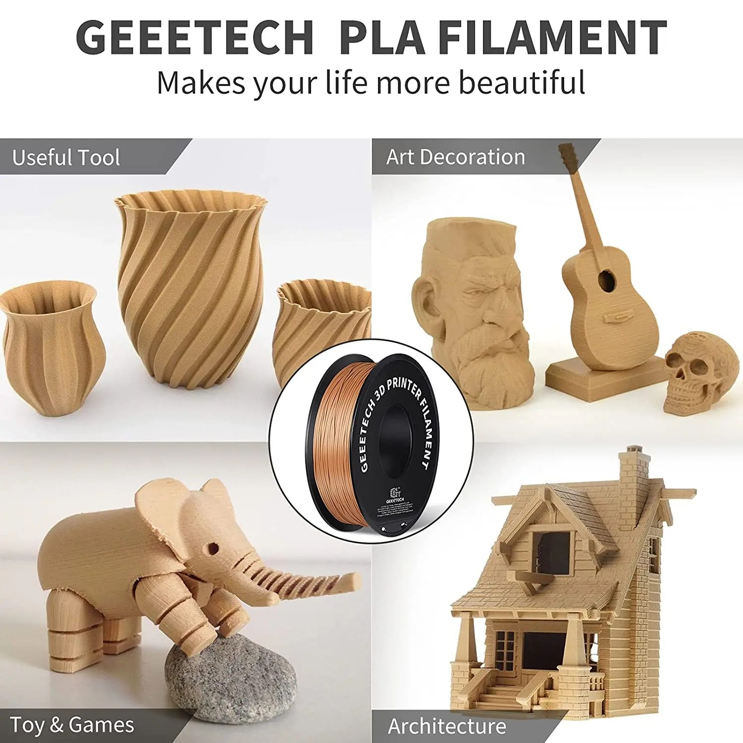 Нить для 3D-принтера Geeetech PLA PETG ABS 1 кг 75 мм точный диаметр без спутывания материалы