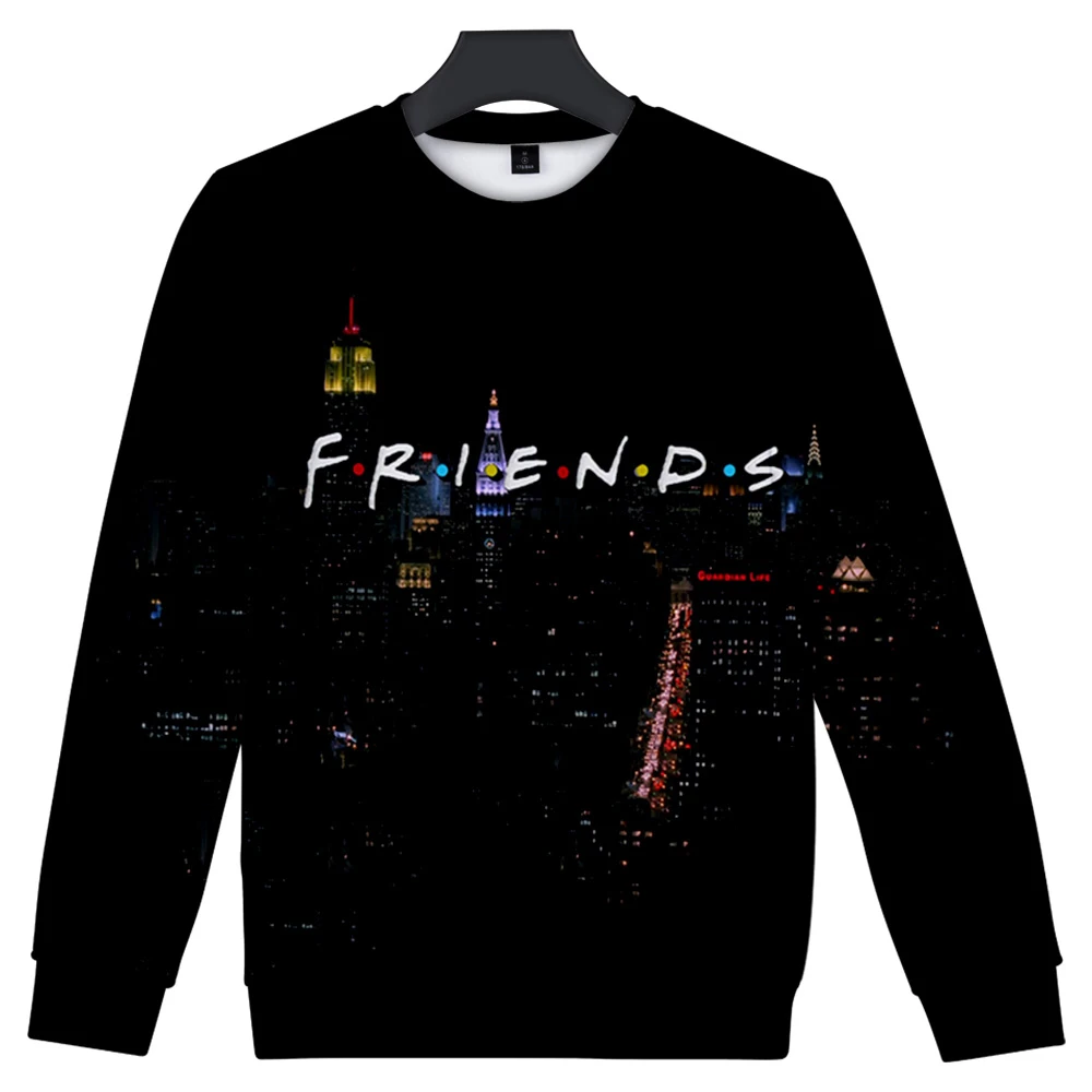 

Роскошный классический осенний 3D Свитшот без капюшона, лидер продаж, модный мужской/женский свитшот для друзей, черный Свитшот без капюшона