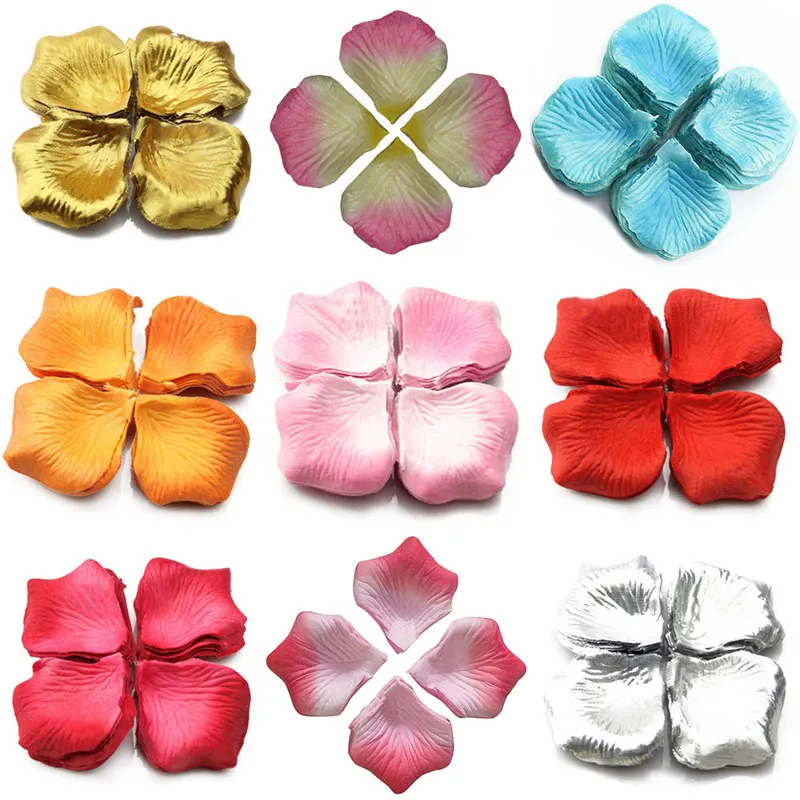 

500Pcs Multicolor Fake Rose Petals Girl Toss Silk Petal Artificial Flower For Wedding Party Home Decoration Accessories