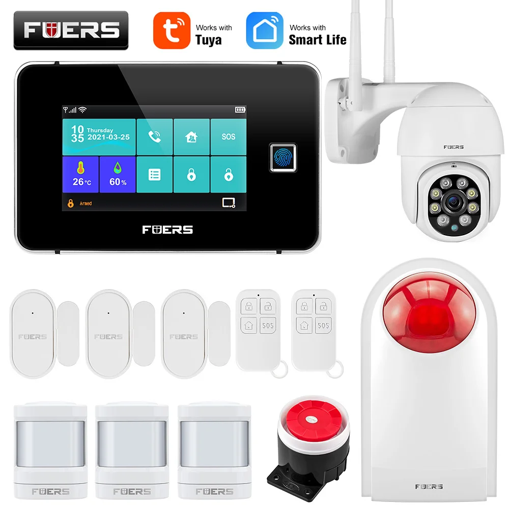 Сигнализация Fuers с TFT экраном 4 3 дюйма Wi Fi GSM датчиком движения|Комплекты для
