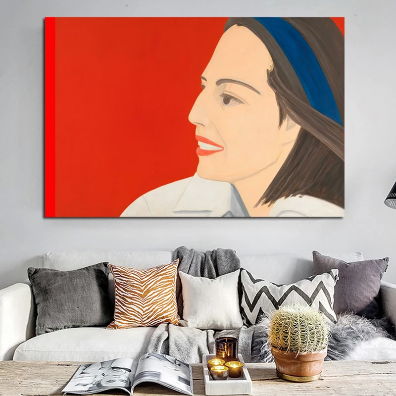 Alex Katz красный фон обои Холст Картина плакаты печать мраморная настенная живопись