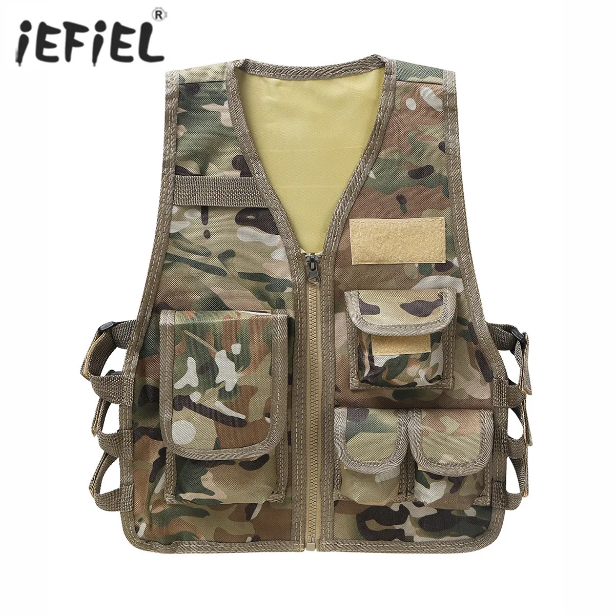 

Outdoor Camouflage Print Kids Waistcoat Game Combat Training Boys Girls Vest Camping Hunting Multi-function Children Waistcoat