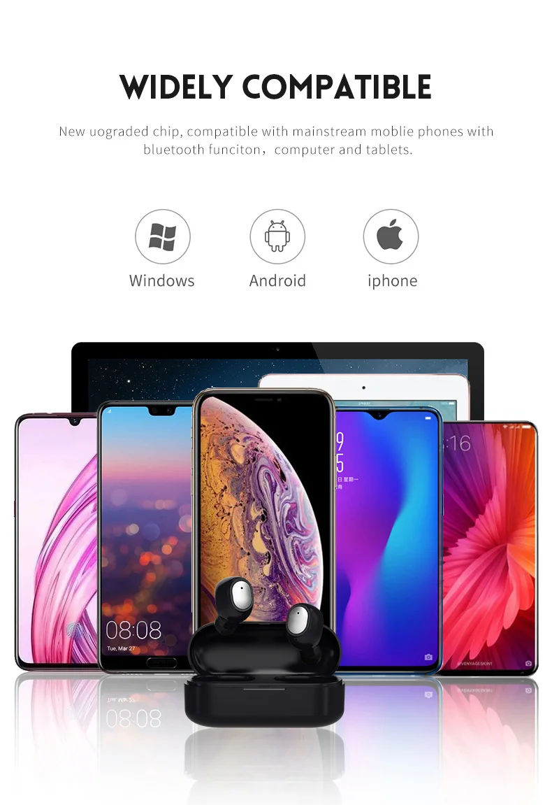 Q2 TWS Наушники Беспроводные Мини Bluetooth 5,0 Handsfree спортивные наушники игровая гарнитура HiFi с быстрой зарядкой чехол для смартфона