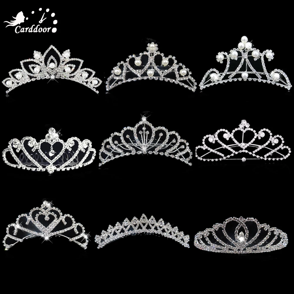 Свадебная Корона Carddoor, Новый головной убор, принцесса, леди, стразы, жемчуг, Свадебная вечеринка, гребень, модные украшения для волос, подарок