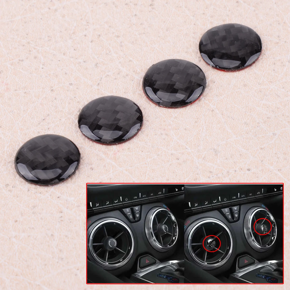 4 шт. углеродное волокно вентиляционное отверстие ручка Крышка Декор наклейка
