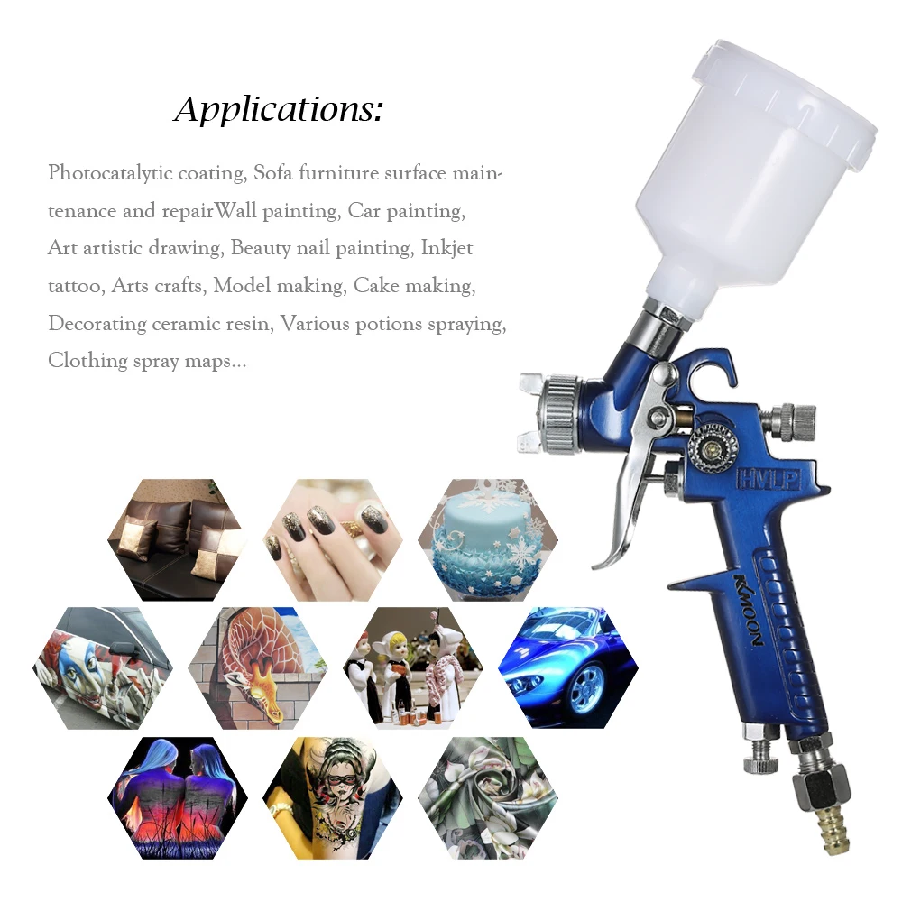 

1.0mm HVLP Air Sprayer Airbrush Kit Touch-Up Paint Spraying Tool Gravity-Feed Air Brush Set Auto Car Painting for Spot Repairing