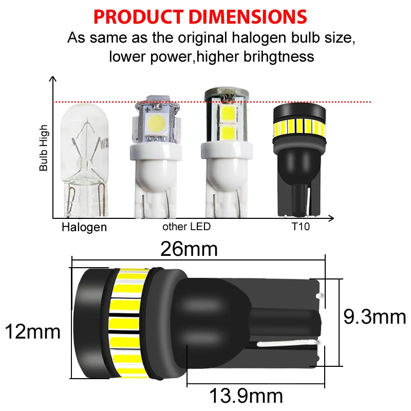 2 шт. автомобильные светодиодные лампы T10 W5W 168 194 3014 21SMD 12 в|Сигнальная лампа| |